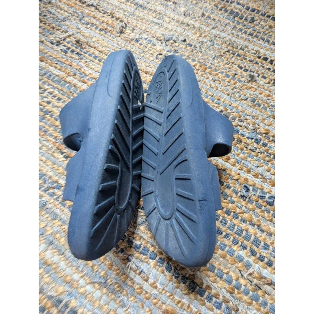Zara Blue Double Buckle Slide Sandals 38/7.5 Minimalist Resort Athleisure Ergono